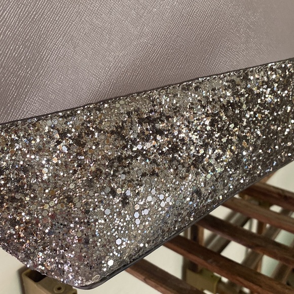Kate Spade New York Greta Court Glitter Penny Tote Grey Silver | Imperfect - Picture 4 of 13
